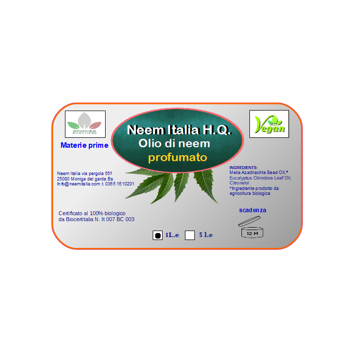 Olio di Neem Profumato 1L e 5L | Neem Italia