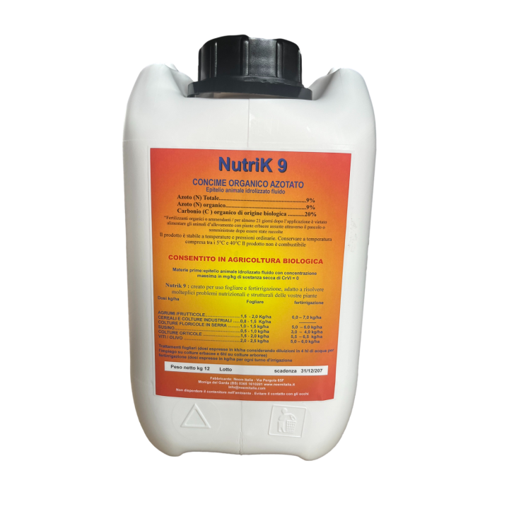 Nutrik 9 Concime Organico Azotato 12 kg | Neem Italia