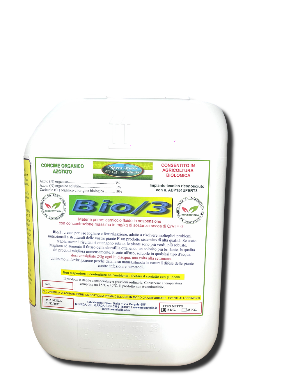 Bio/3 Neem Italia formato 5 kg