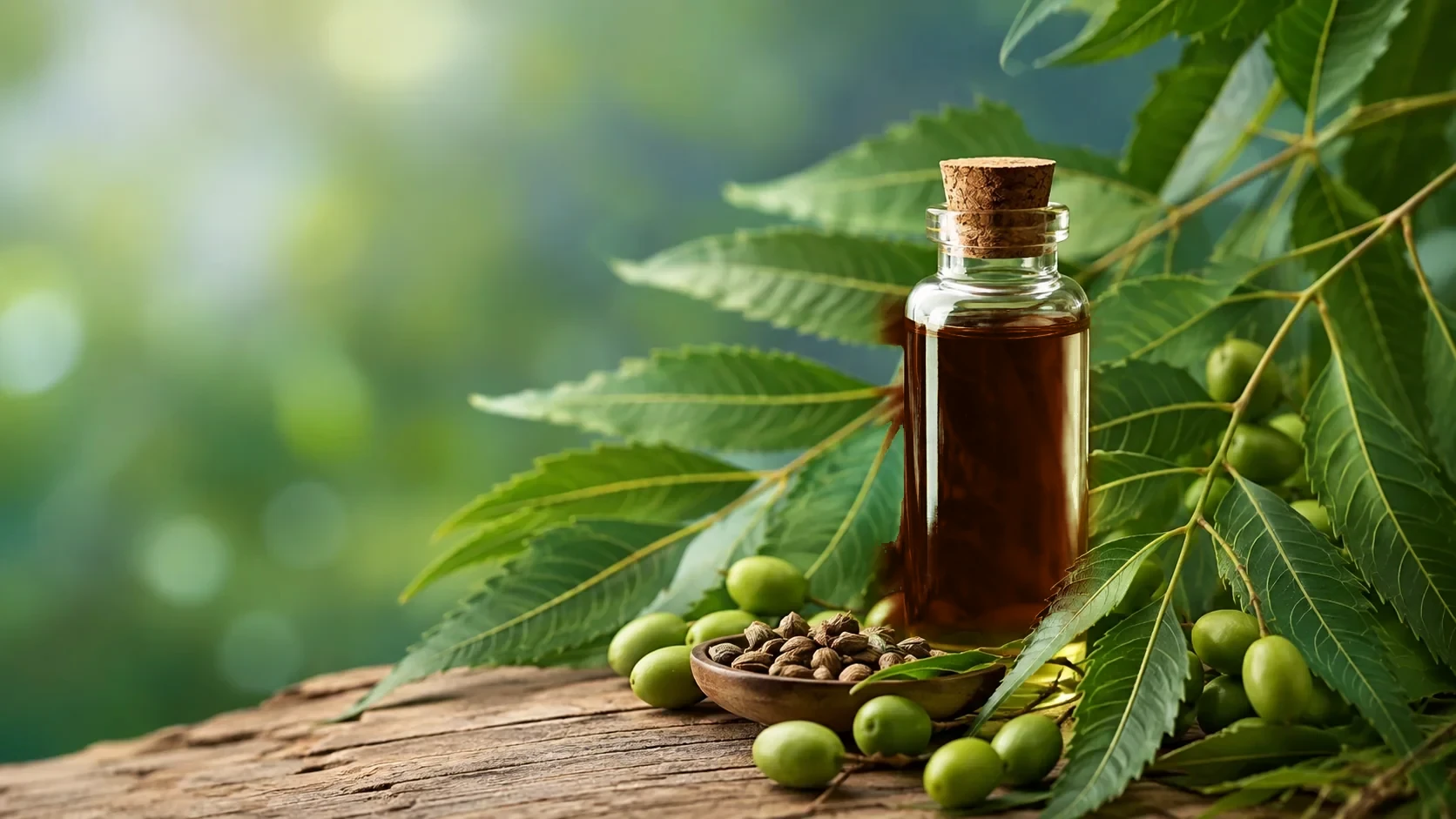 Neem Italia - Olio di Neem con foglie, frutti e semi di Neem
